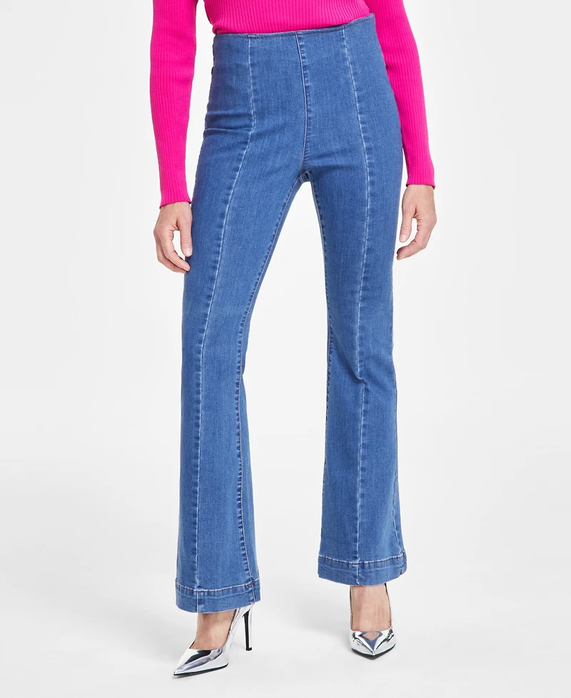 I.n.c. International Concepts Women's High Rise Pull-On Flare Jeans, Created for Macy's