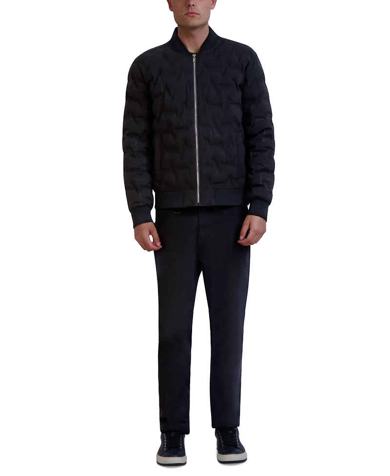 Karl Lagerfeld Men's Heat-Sealed Quilted Bomber Jacket