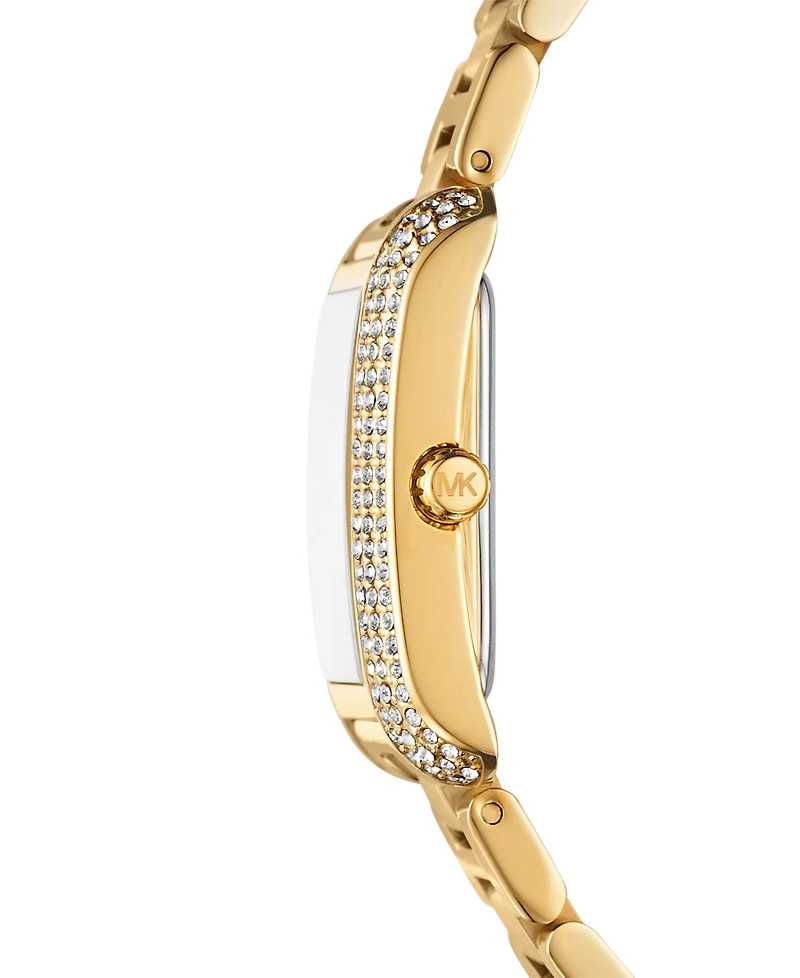 Michael Kors Women's Emery Three-Hand Gold-Tone Stainless Steel Watch, Earrings and Bracelet Gift Set 27mm