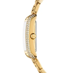 Michael Kors Women's Emery Three-Hand Gold-Tone Stainless Steel Watch, Earrings and Bracelet Gift Set 27mm