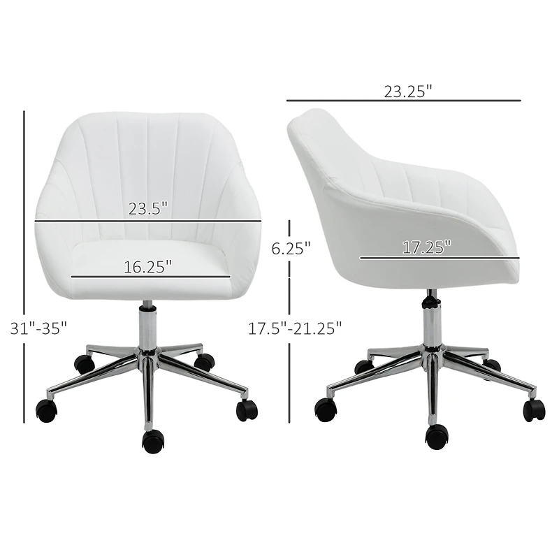 Vinsetto Mid-Back Home Office Chair w/ Tub Seat Design, Adjustable Height,