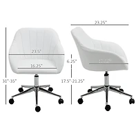Vinsetto Mid-Back Home Office Chair w/ Tub Seat Design, Adjustable Height,