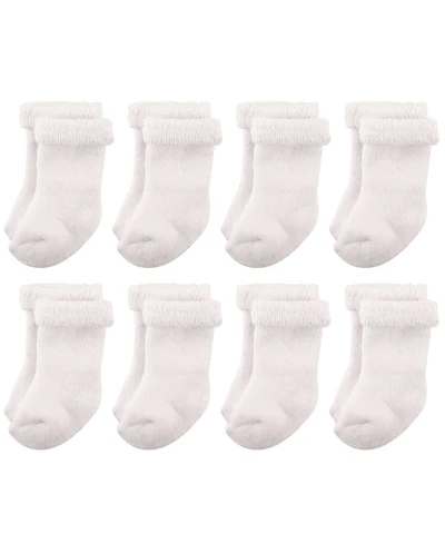 Hudson Baby Boys Unisex Plush Terry 8-Pair Fold-Over Cuff Ankle Socks