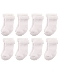 Hudson Baby Boys Unisex Plush Terry 8-Pair Fold-Over Cuff Ankle Socks