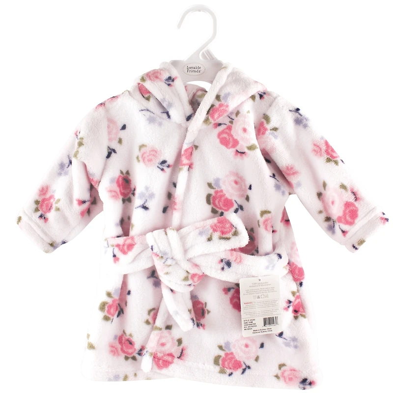 Luvable Friends Baby Girls Plush Bathrobe