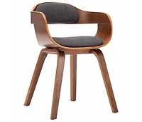 Dining Chair Dark Gray Fabric and Bentwood