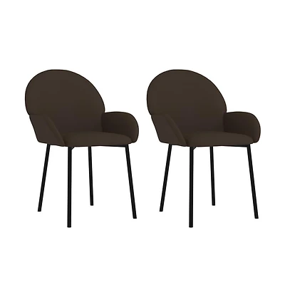 Dining Chairs 2 pcs Brown Faux Leather