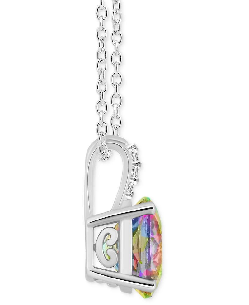 Mystic Topaz (2-3/8 ct. t.w.) & Diamond Accent Solitaire 18" Pendant Necklace Sterling Silver (Also Pink Topaz)