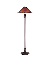 Regency Hill Capistrano Rustic Mission Floor Lamp Standing 57 1/2" Tall Bronze Metal Natural Mica Cone Shade for Living Room Bedroom Office House