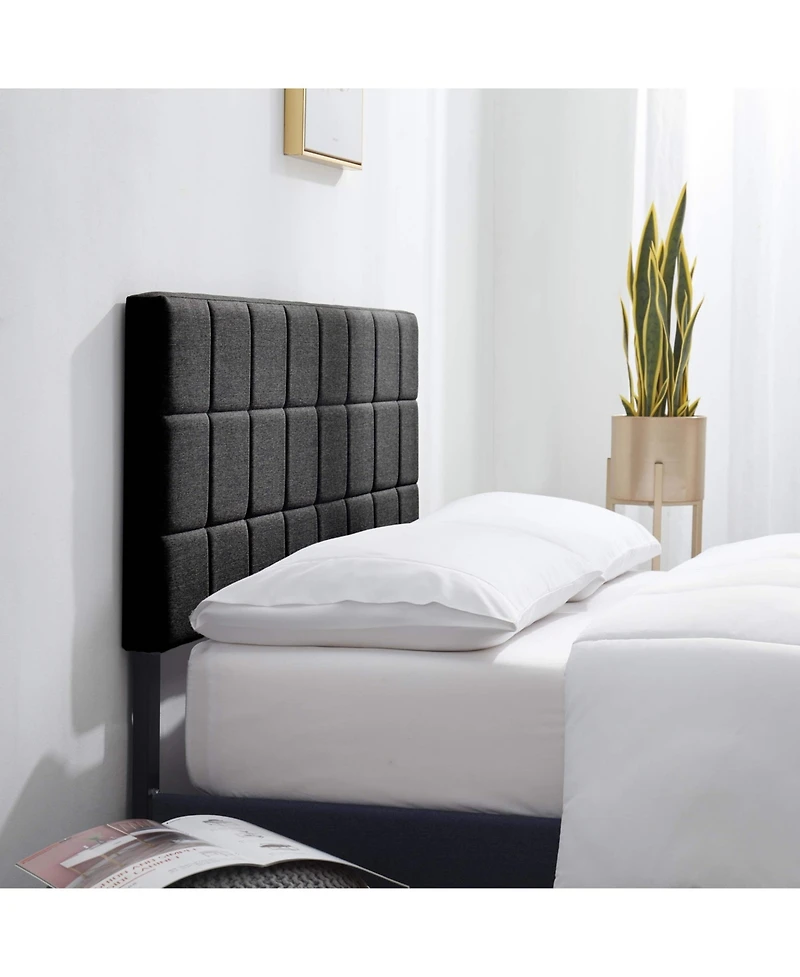 Clara Clark Heavy Duty Adjustable SquareTufted Fabric Headboard - King