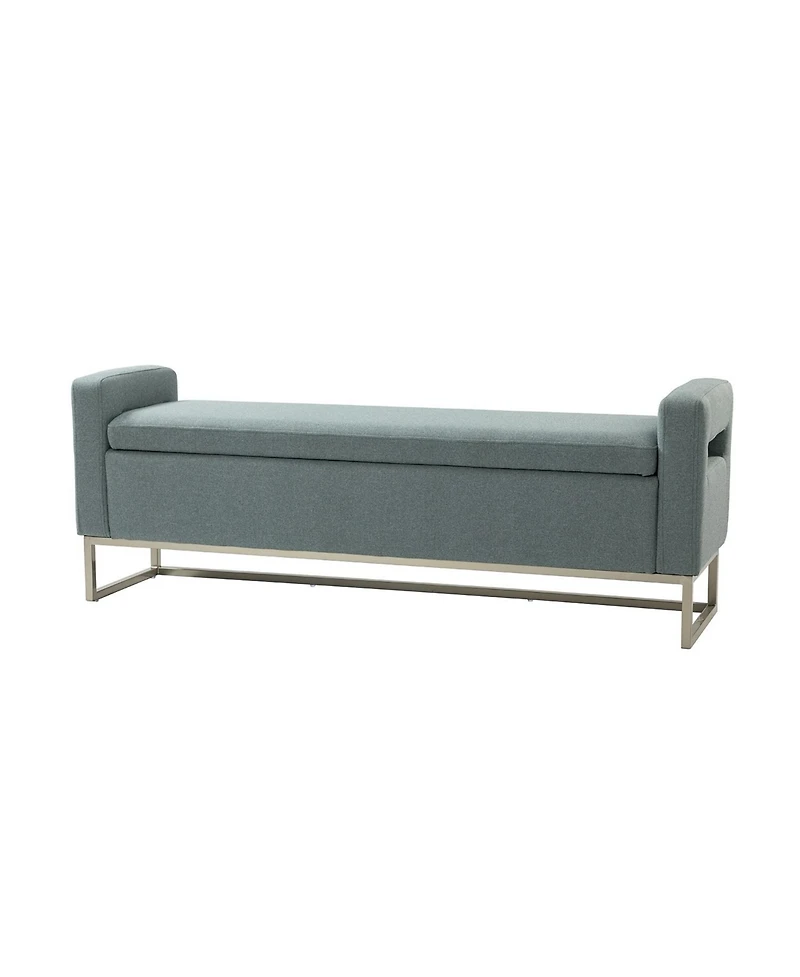 Hulala Home Traditional Diana 59.1" Wide Storage Bench with Sturdy Metal Legs
