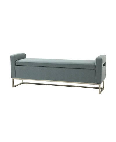 Hulala Home Traditional Diana 59.1" Wide Storage Bench with Sturdy Metal Legs