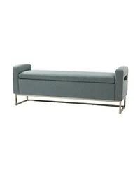 Hulala Home Traditional Diana 59.1" Wide Storage Bench with Sturdy Metal Legs