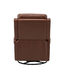 Hulala Home Beatriz 28.74" Wide Genuine Leather Swivel Rocker Recliner