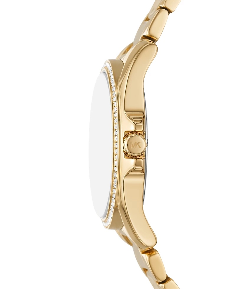 Michael Kors Women's Kacie Three-Hand Gold-Tone Stainless Steel Watch 39mm