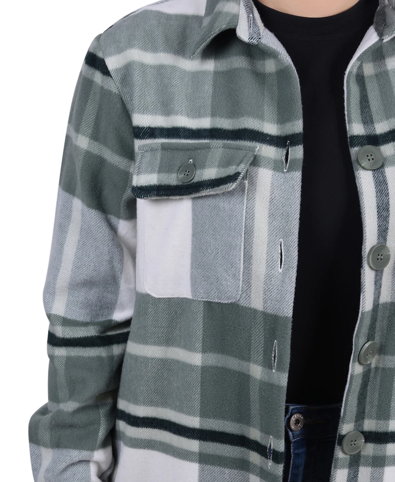 Ny Collection Women's Long Sleeve Twill Shirt Jacket