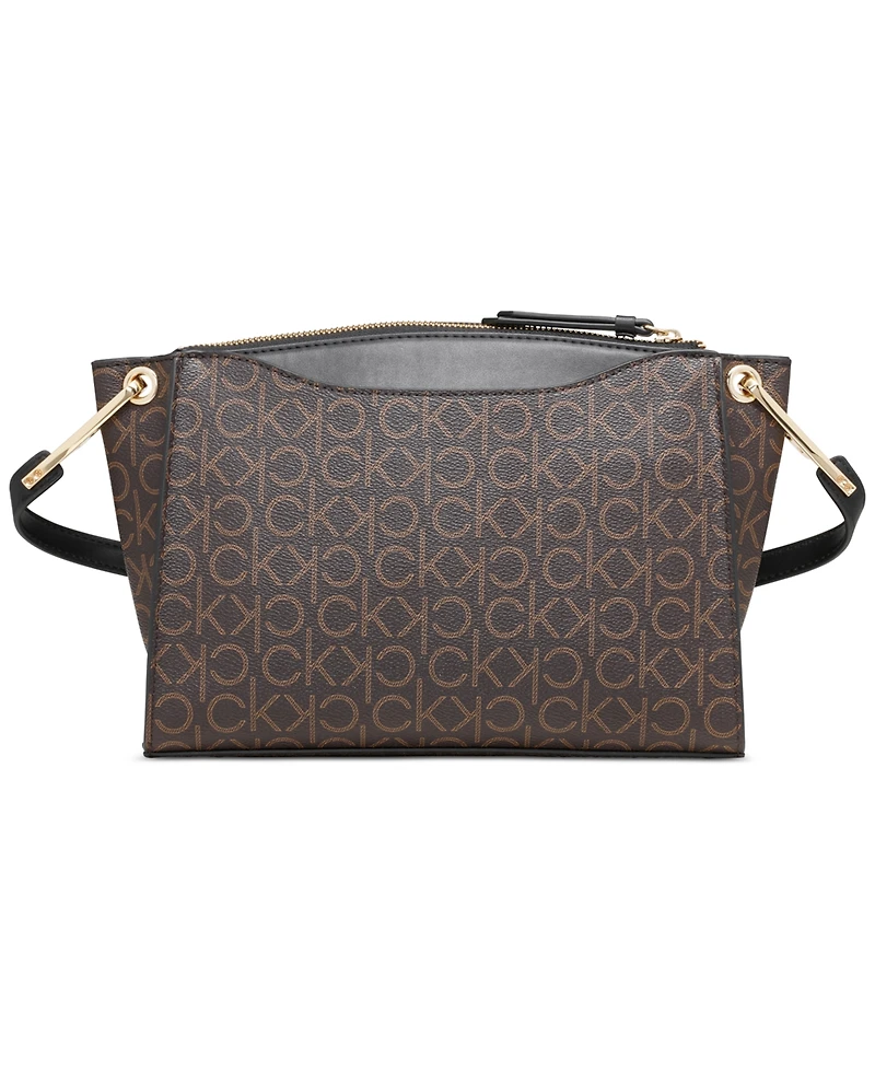 Calvin Klein Garnet Adjustable Top Zipper Crossbody