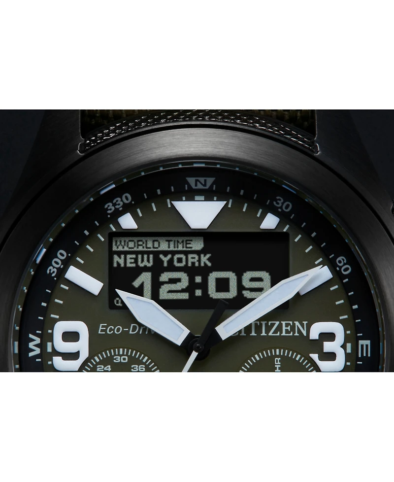 Citizen Eco-Drive Men's Chronograph Promaster Green Cordura Strap Watch 44mm