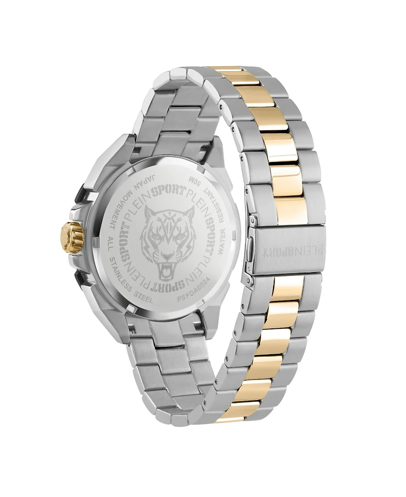 Plein Sport Men's Urban Pulse 3 Hand Date Quartz Two Tone Bracelet 47mm