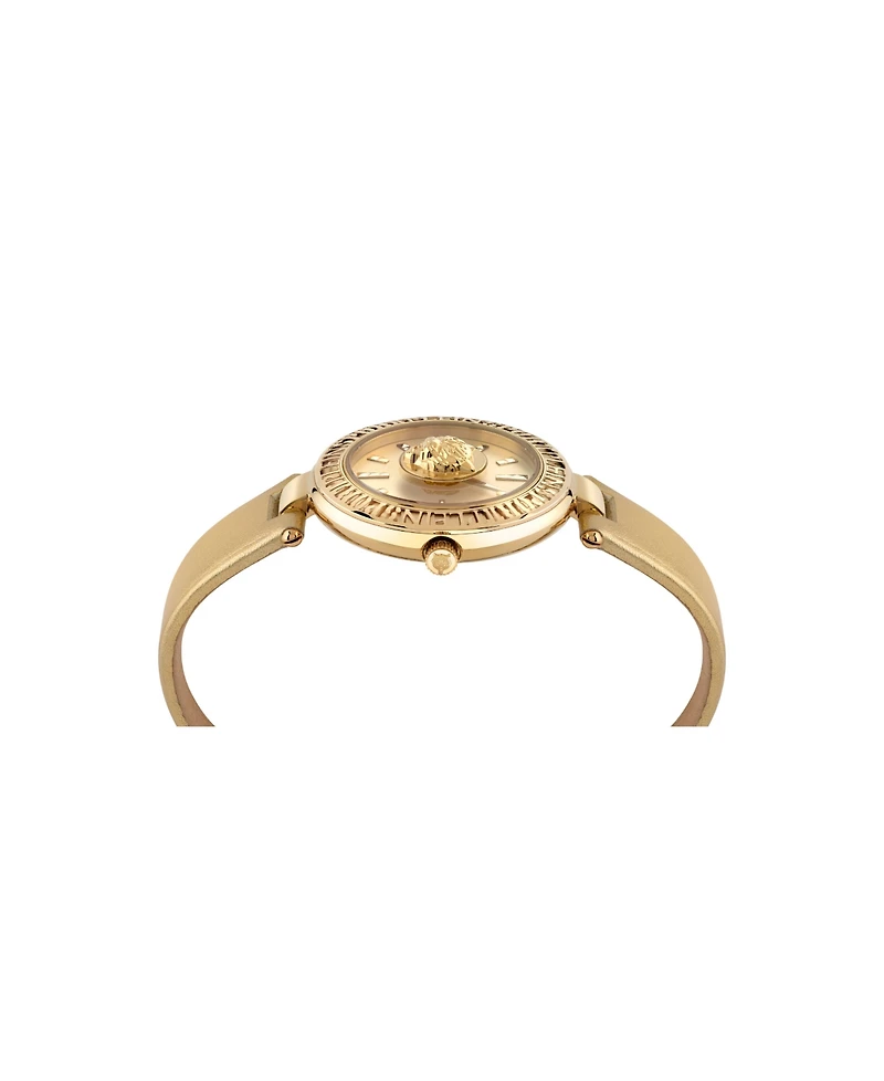 Plein Sport Women's Opium 2 Hand Quartz Gold Genuine Leather Strap 38mm