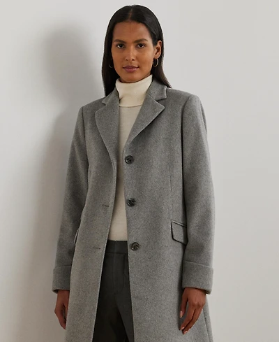 Lauren Ralph Petite Notched-Collar Walker Coat