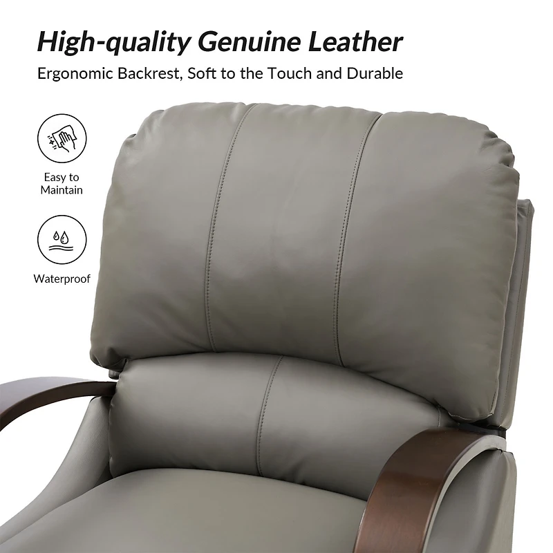 Alex Genuine Leather Manual Recliner