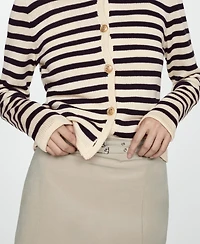 Mango Women's Jewel Button Detail Knitted Cardigan