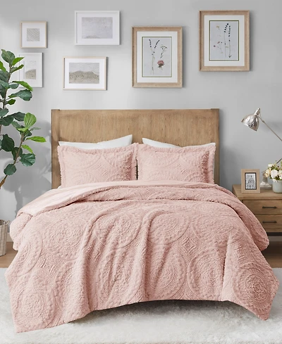 Madison Park Arya Medallion Embroidered Faux Fur 2-Pc. Comforter Set, Twin/Twin Xl