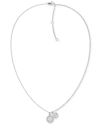Tommy Hilfiger Gold-Tone Circle Crystal Pendant Necklace, 16" + 2" extender
