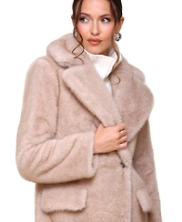 Avec Les Filles Women's Notched-Collar Faux-Fur Coat