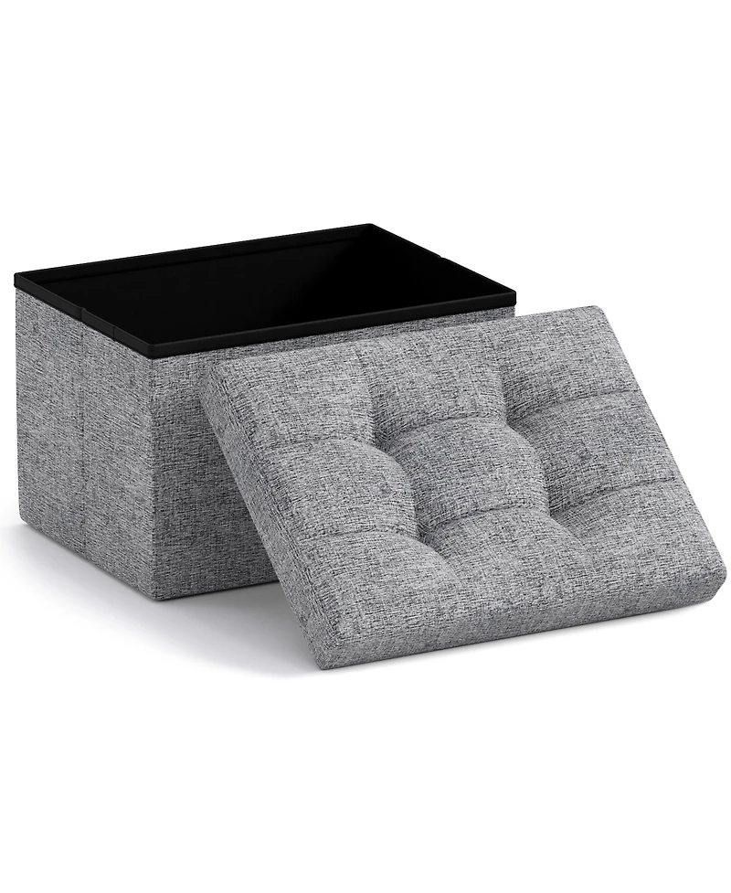 Collapsible Small Rectangle Footrest Storage Ottoman - 12 x 16 x 12