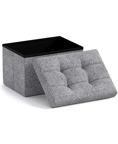 Collapsible Small Rectangle Footrest Storage Ottoman - 12 x 16 x 12