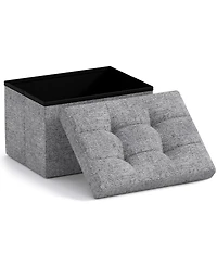 Collapsible Small Rectangle Footrest Storage Ottoman - 12 x 16 x 12