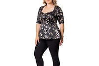 Kiyonna Plus Size Cherished Sweetheart Peplum Top