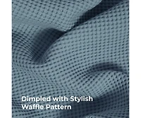 Cariloha Waffle Knit Bath Robe | Marine Blue | Unisex, Large/X-Large | Viscose Material | Soft, Comfortable, & Wicks Moisture