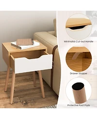 Sugift Modern Nightstand with Storage Drawer for Bedroom Living Room