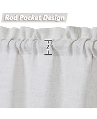 Caromio Linen Blend Kitchen Tier Window Curtain Pair, 52" x 45"