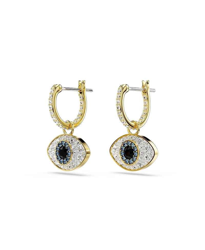 Swarovski Evil Eye, Blue, Gold-Tone Plated Symbolica Drop Earrings