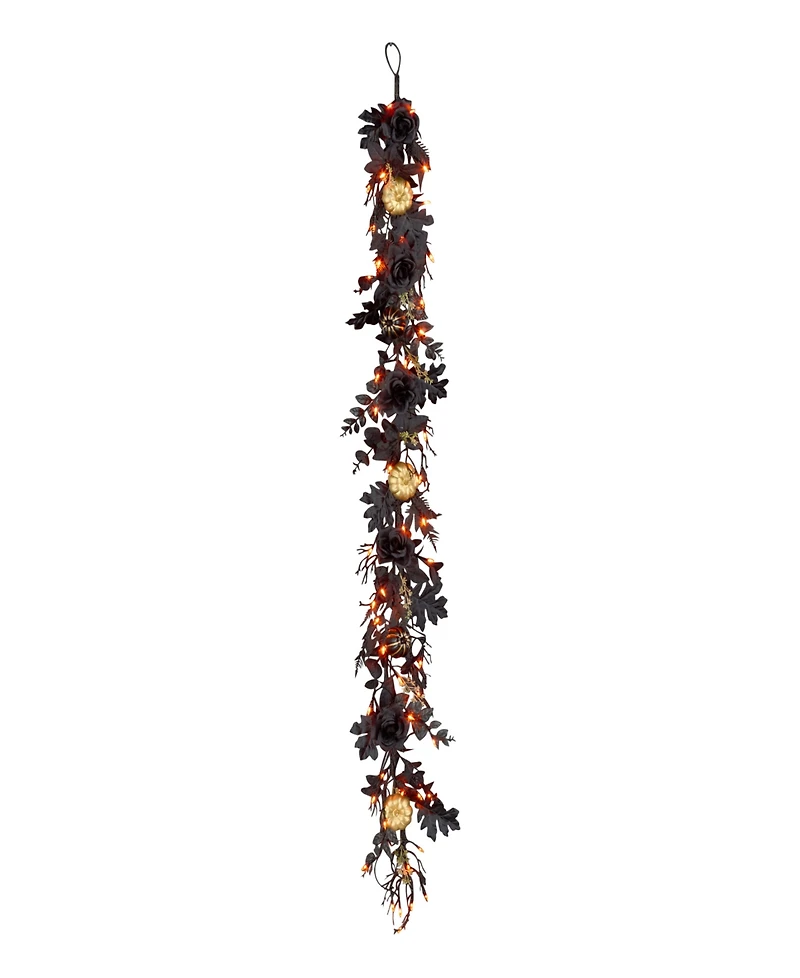 National Tree Company Chic Eek Black & Gold Garland, 6 feet