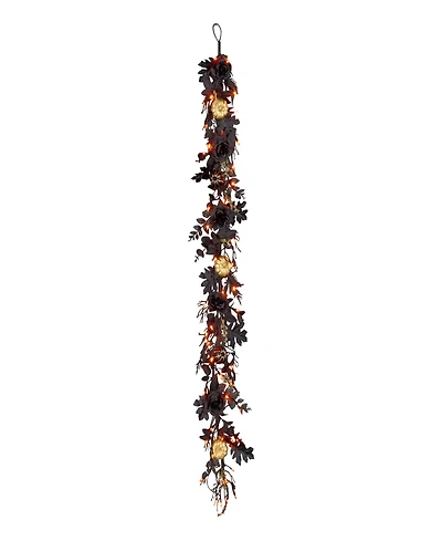 National Tree Company Chic Eek Black & Gold Garland, 6 feet