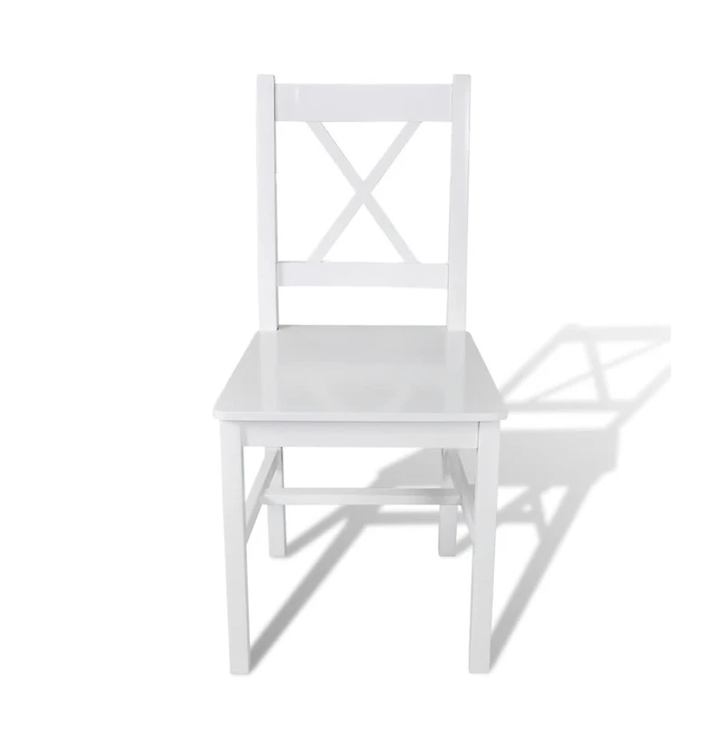 Dining Chairs 2 pcs White Pinewood
