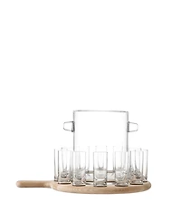 Lsa International Paddle Shot Serving Set Oak Paddle Clear, 3.5oz