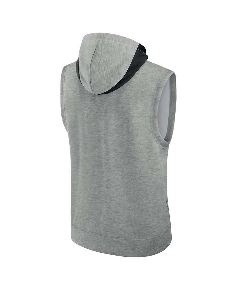 Nike Men's Heather Gray Miami Marlins Authentic Collection Early Work Performance Sleeveless Pullover Hoodie