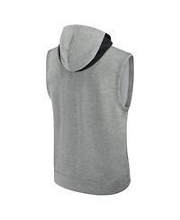 Nike Men's Heather Gray Miami Marlins Authentic Collection Early Work Performance Sleeveless Pullover Hoodie