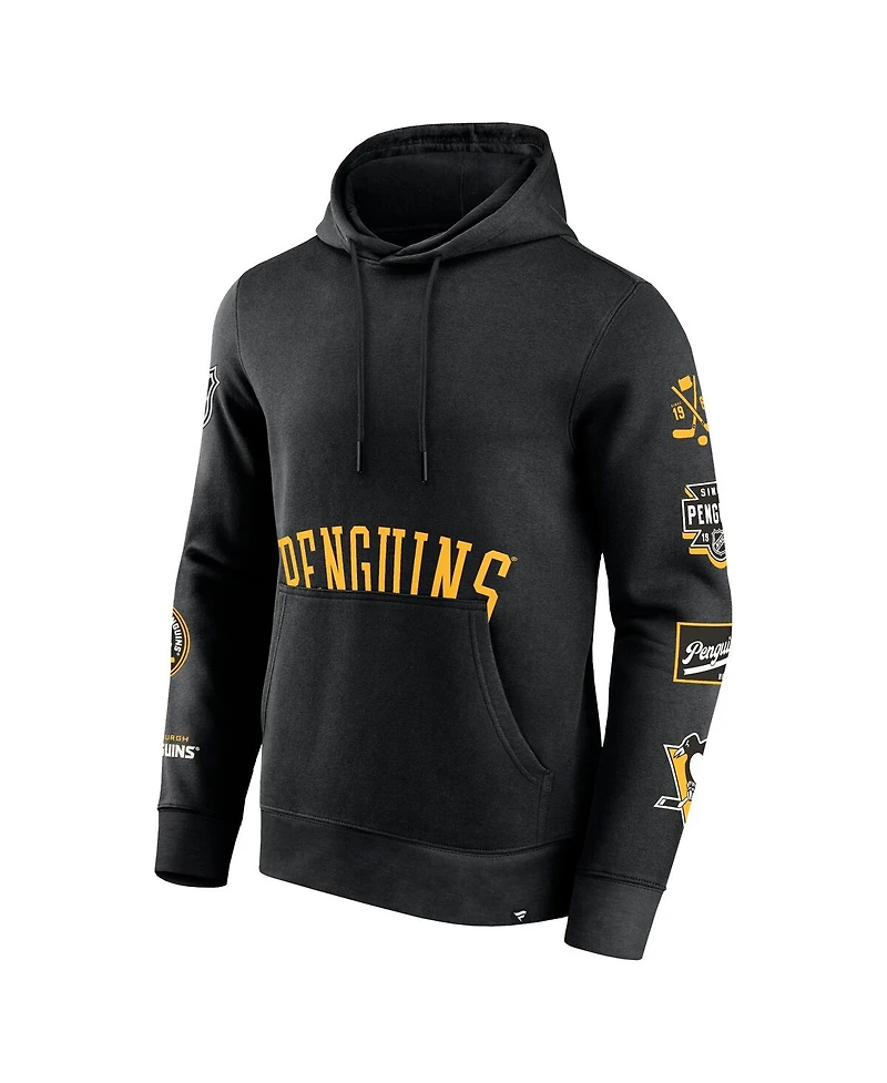 Fanatics Men's Black Pittsburgh Penguins Wild Winner Fleece Pullover Hoodie