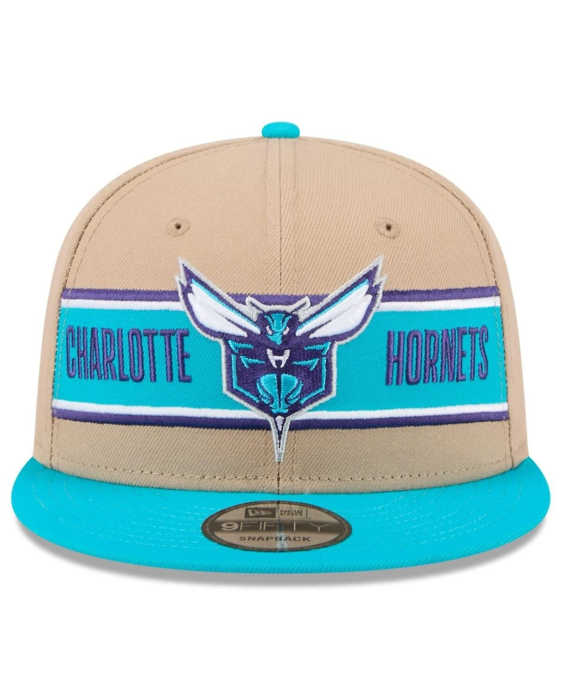 New Era Men's Tan/Teal Charlotte Hornets 2024 Nba Draft 9FIFTY Snapback Hat