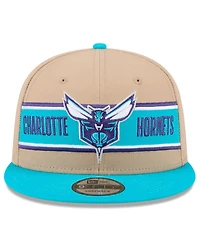 New Era Men's Tan/Teal Charlotte Hornets 2024 Nba Draft 9FIFTY Snapback Hat