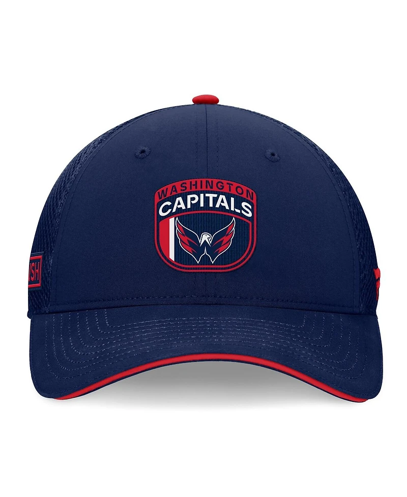 Fanatics Men's Navy Washington Capitals 2024 Nhl Draft on Stage Trucker Adjustable Hat