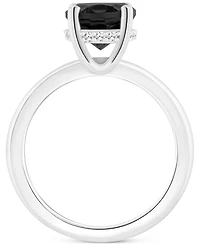 Onyx Pear Solitaire Polished Statement Ring Sterling Silver
