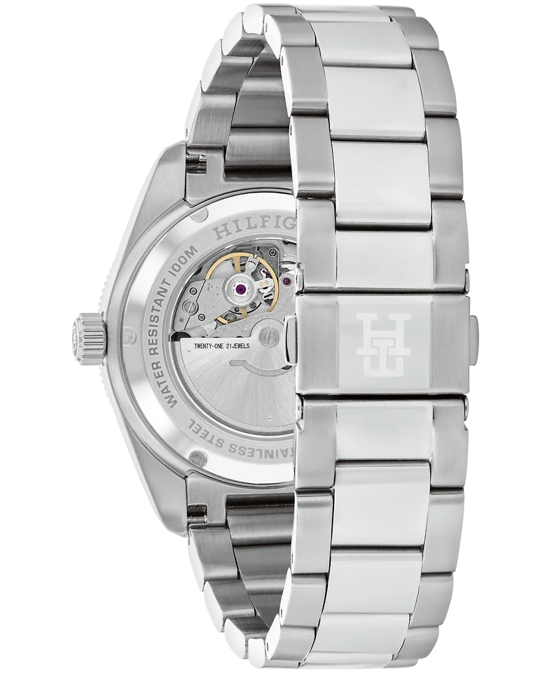 Tommy Hilfiger Men's Automatic Silver Stainless Steel Watch 40mm